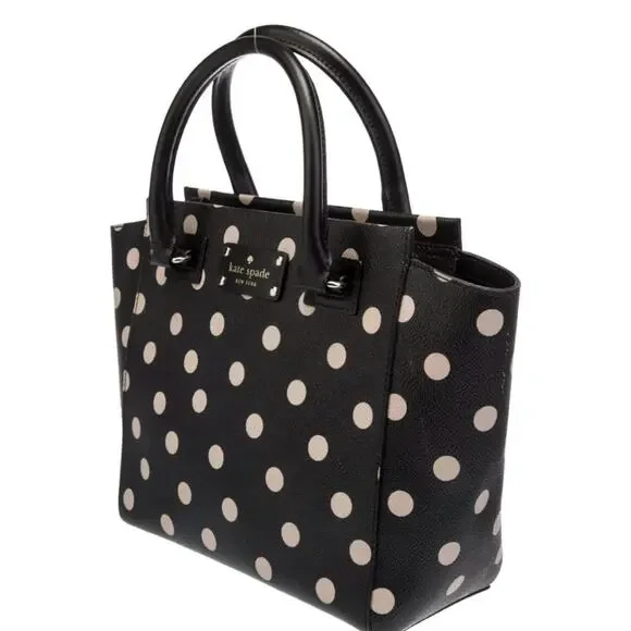 Kate Spade Totebag - Polkadot - Pink Black - Y2k Shoulder Purse - Clutch Purse